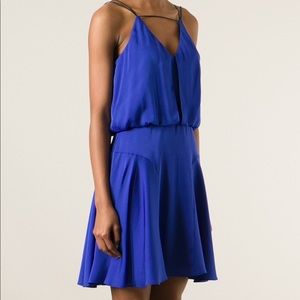 Milly Leather Trimmed Silk-Stretch Dress